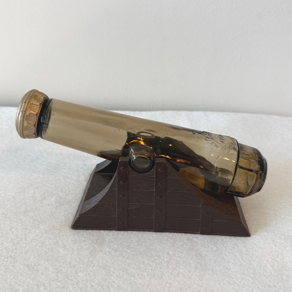 Vintage Avon Defender Cannon Bottle Leather After Shave 6 oz Empty